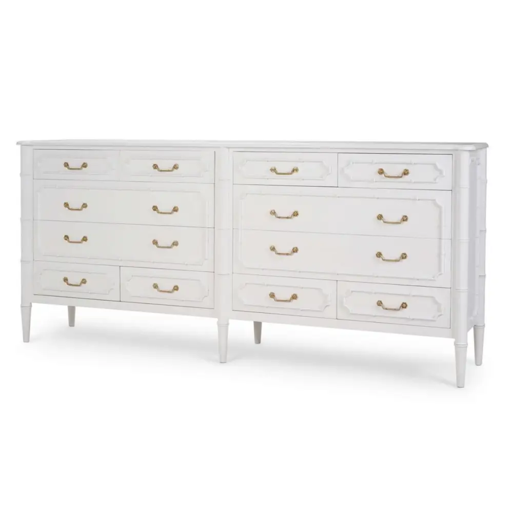 12 Drawer White Dresser - Dresser