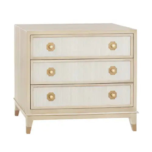3 Drawer Nightstand with Grasscloth - Nightstand