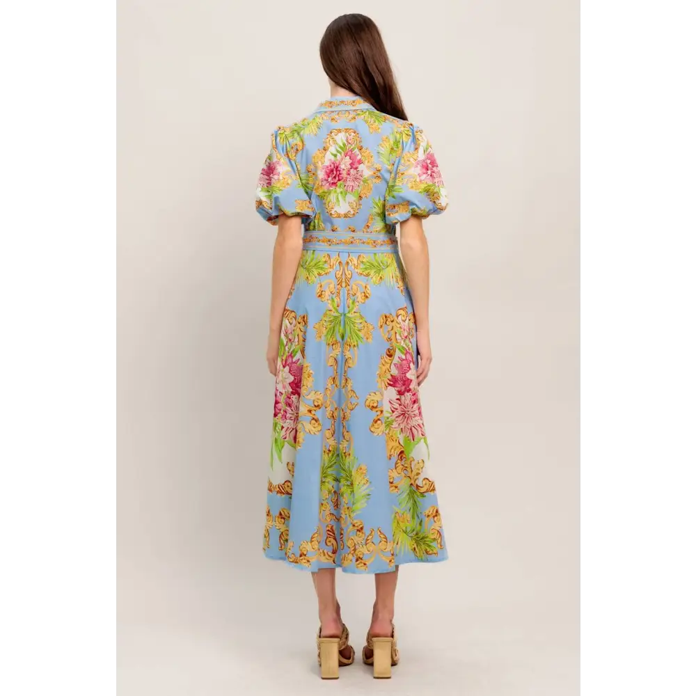 A printed woven midi dress - ID23438