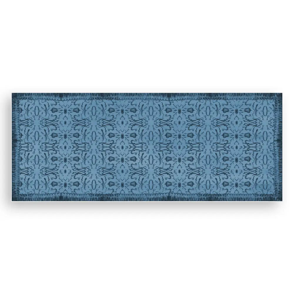 Blue Chinoiserie Vinyl Floor Mat - Large