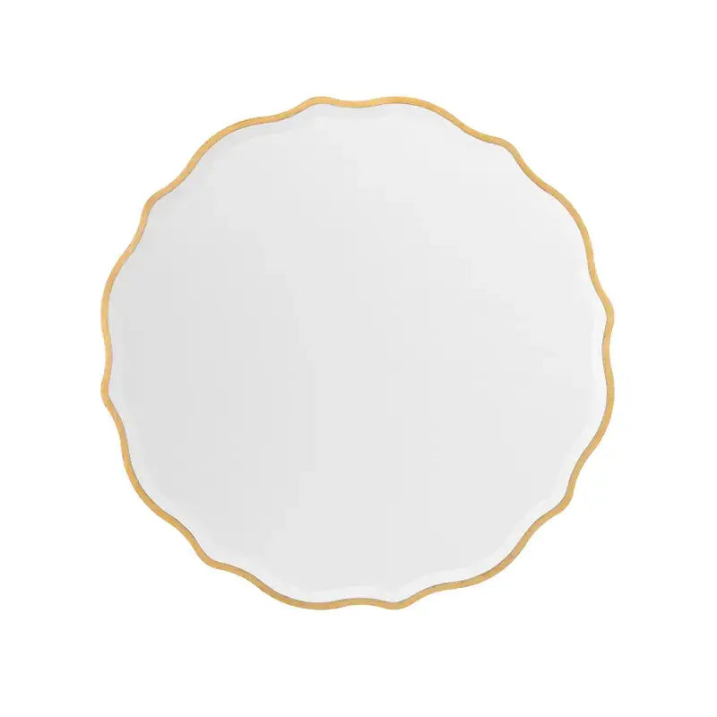 Aurora Scalloped Gold Mirror - round mirror