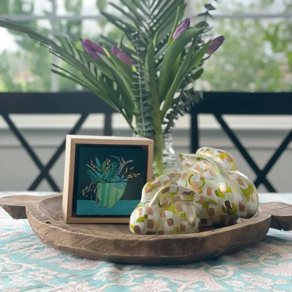 Large Green and Mint Bunny|Jessica Reynolds Art