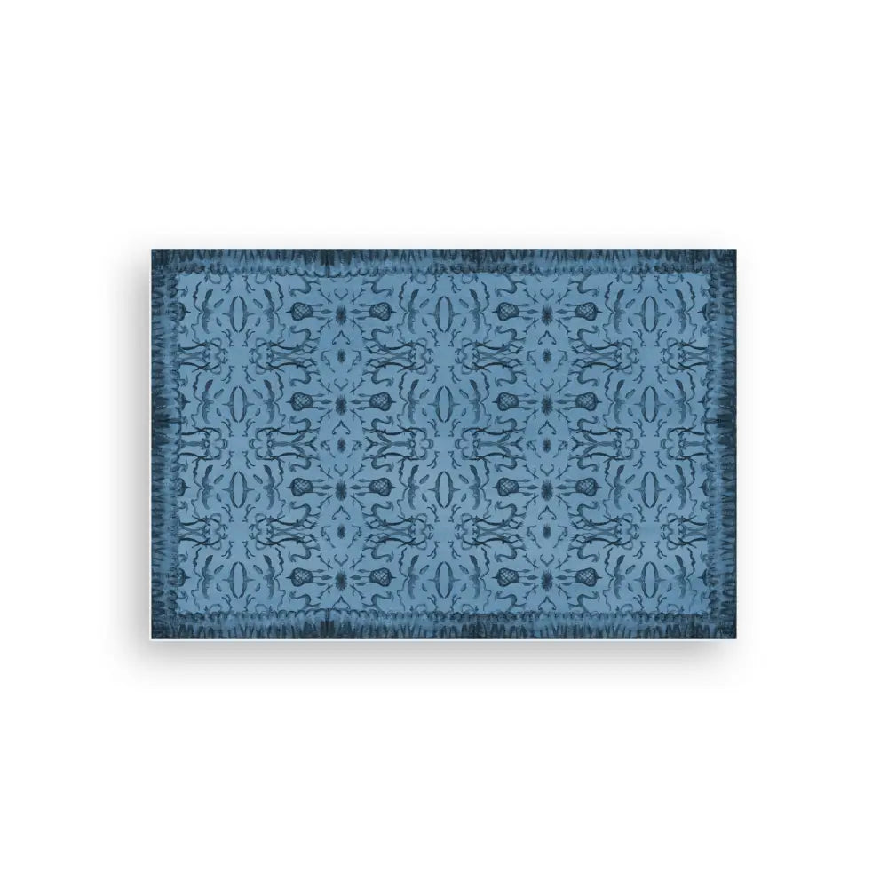 Blue Chinoiserie Vinyl Floor Mat - Large