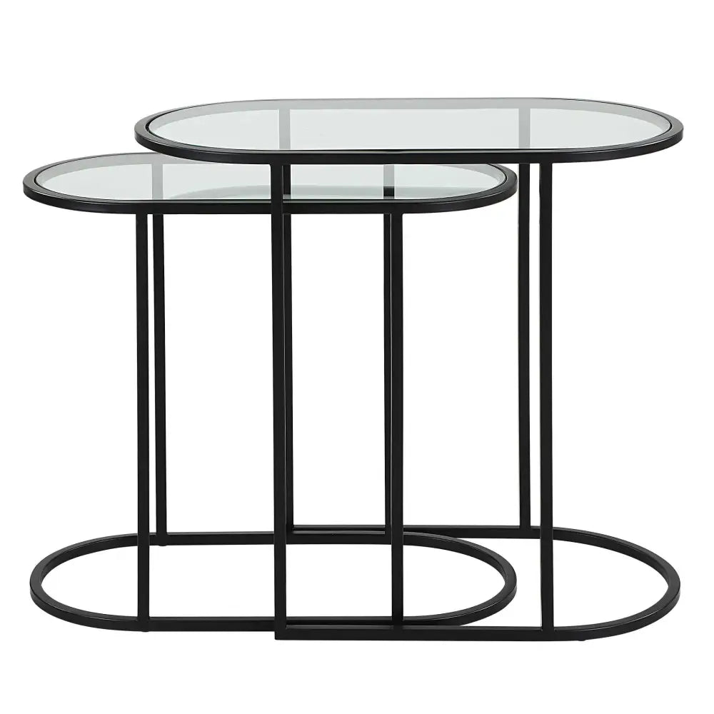 Black Nesting Accent Table - Furniture