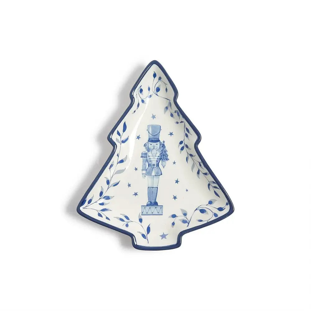 Blue and White Christmas Ornament Tidbit Dish - Tree - Christmas Decor