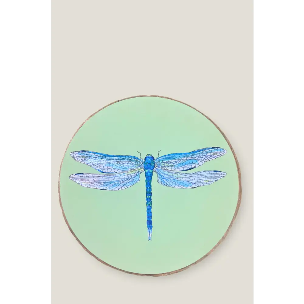 Blue Green Dragonfly 8’’ Round - DECOR