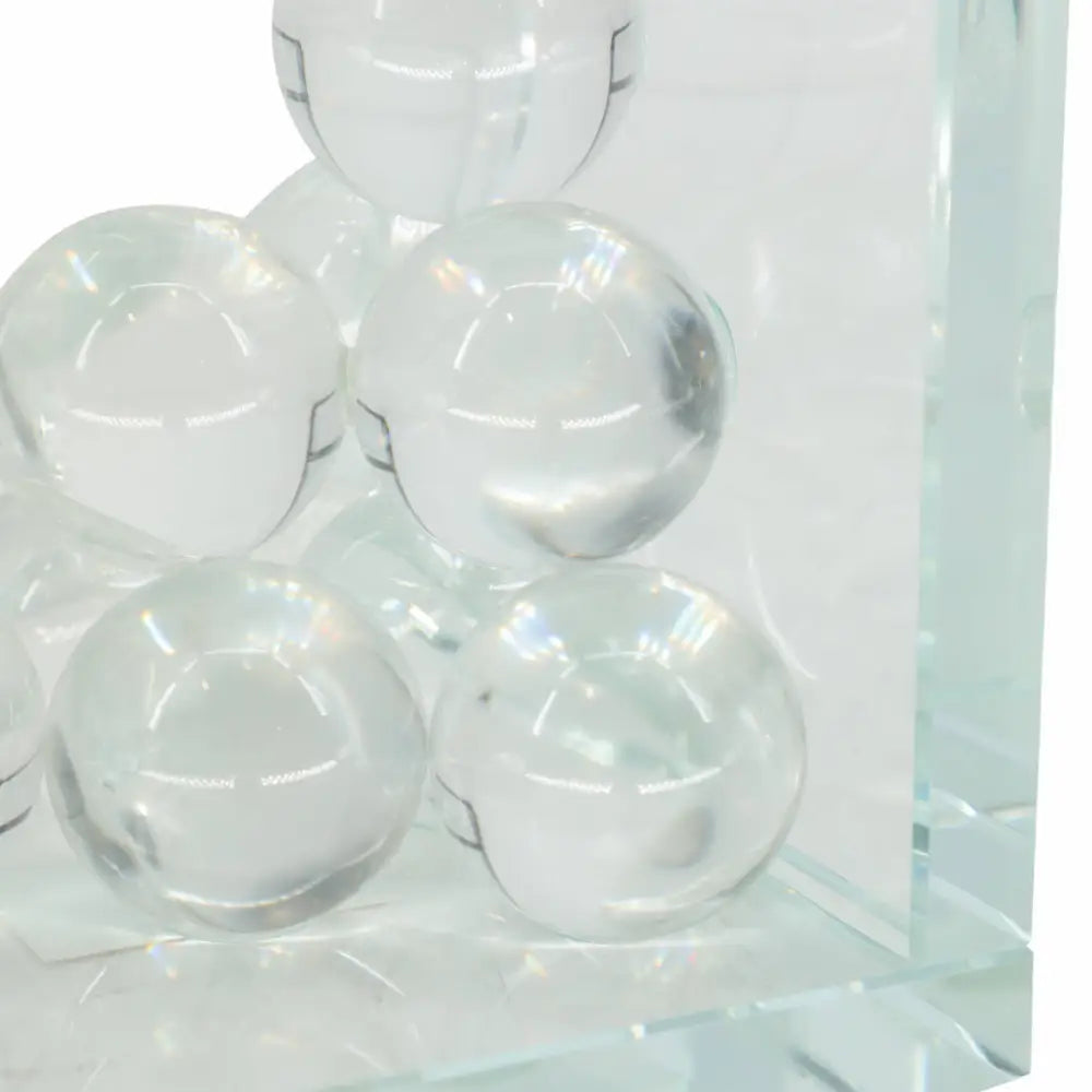 Bookends Set of 2 - Clear Crystal Spherical Accent 6 in.