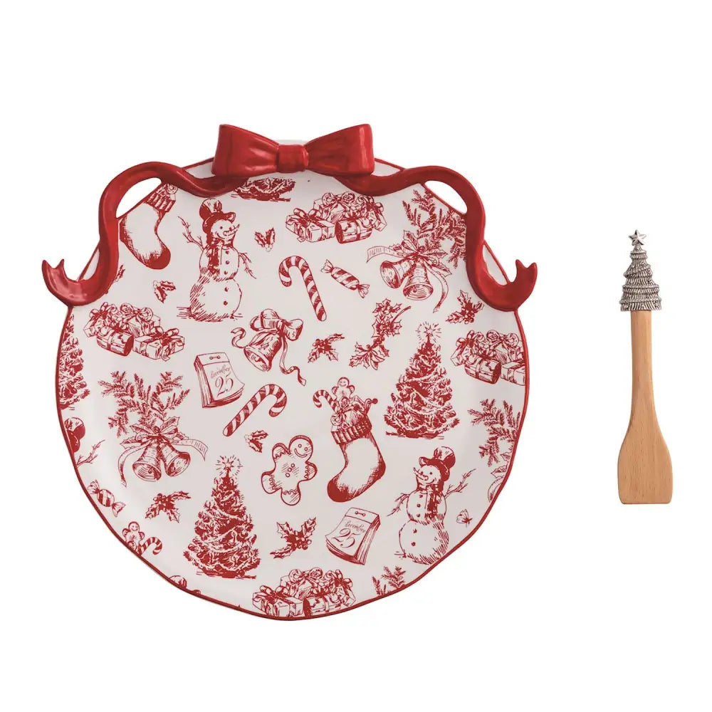 Bow Cookie Plate - christmas serveware