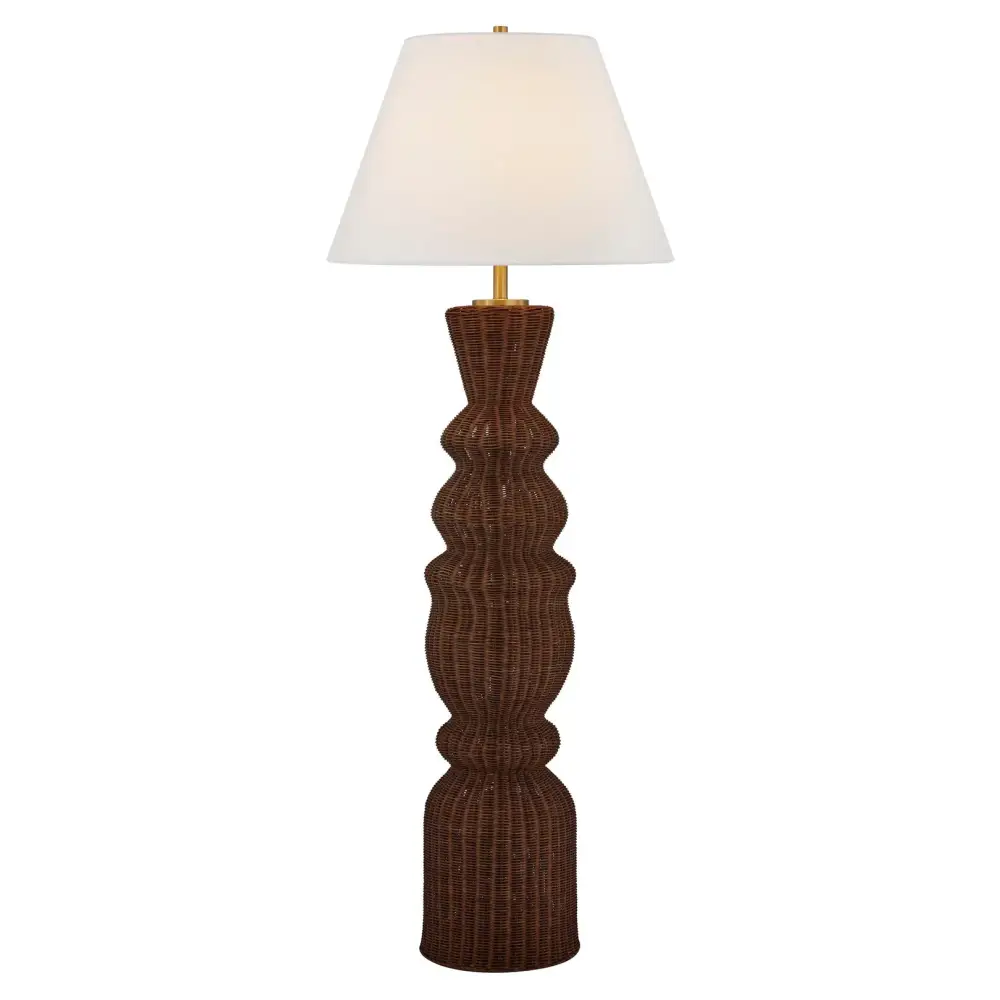 Brown Wicker Floor Lamp