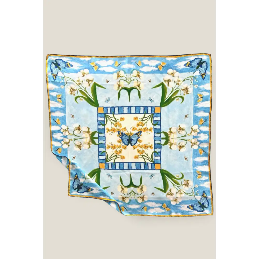 Butterfly Orchid Silk Scarf - Scarf