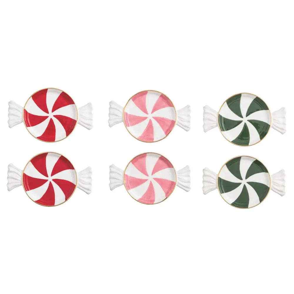 Candy Tidbit Plates S/2 - Christmas