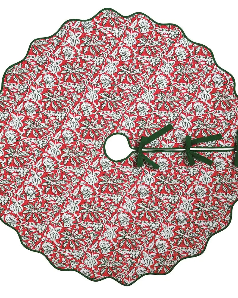 Christmas Block Print Tree Skirt - Tree Skirt