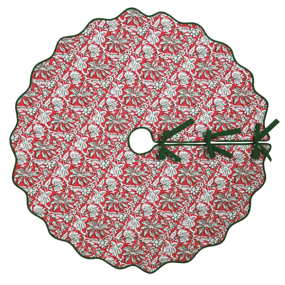 Christmas Block Print Tree Skirt - Tree Skirt