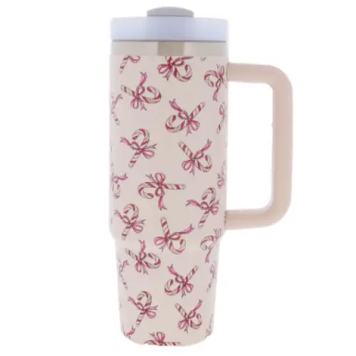 Christmas Candy 30 Oz. Tumbler With Straw and Handle - Christmas Cup