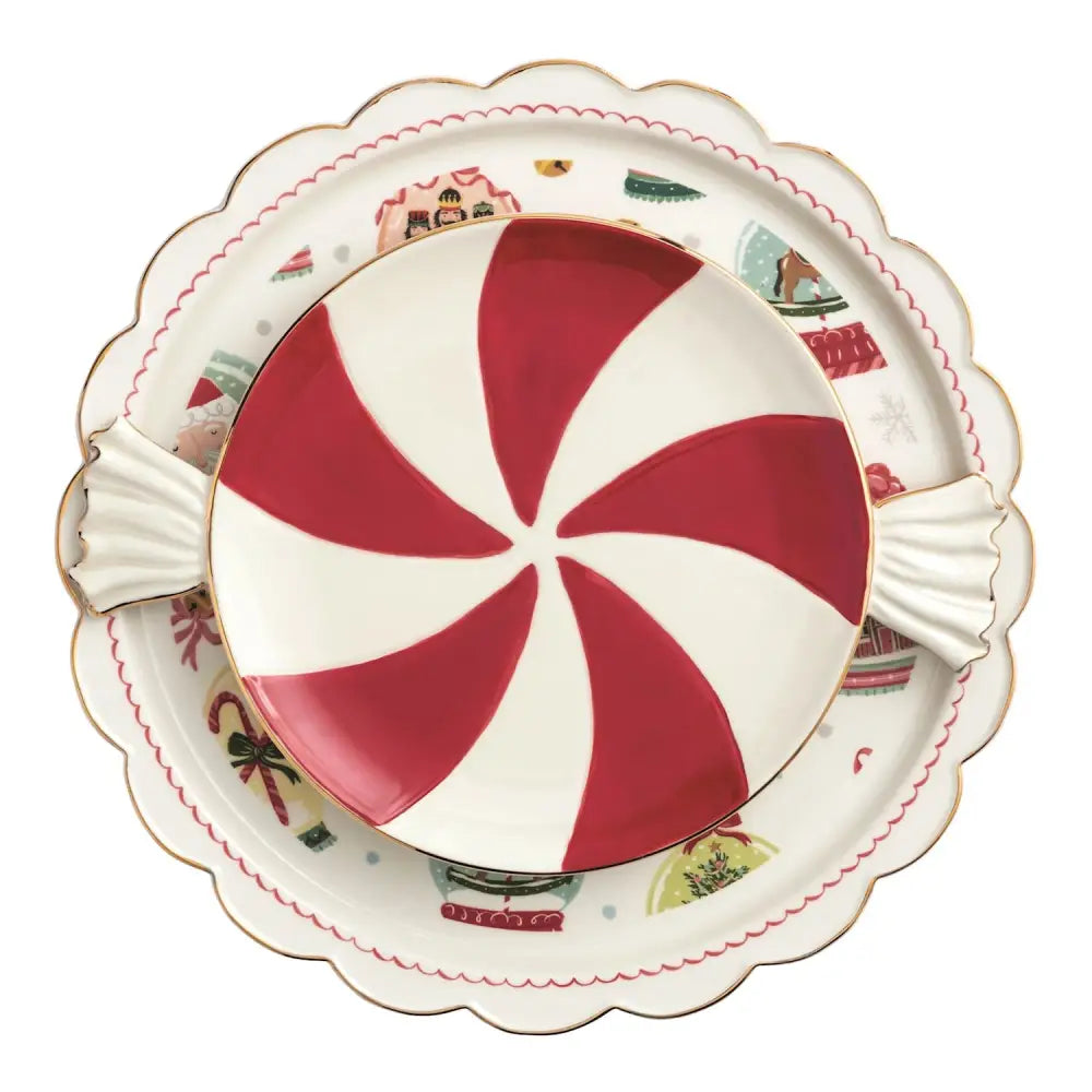 Christmas Candy Platter Set - christmas serveware