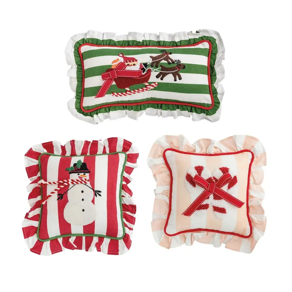 Christmas Ruffle Mini Pillow - Christmas Pillow