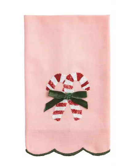 Christmas Sequin Towels - Candy Cane - Christmas