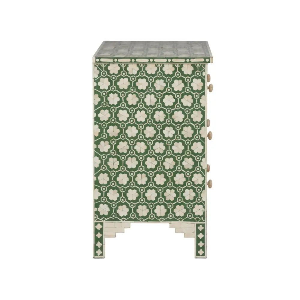 Clark Four Drawer Green Pattern Chest - Chest