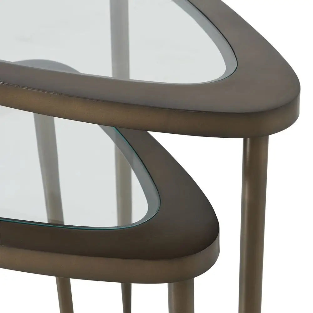 Curved Triangular Nesting Accent Table - Accent Table