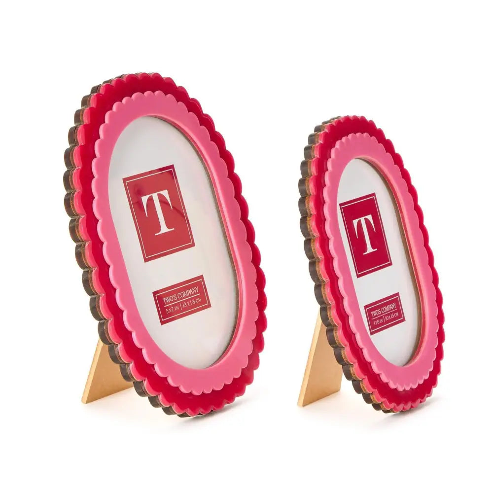 Double Scalloped Edge Pink/Dark Pink Picture Frame - Picture Frame