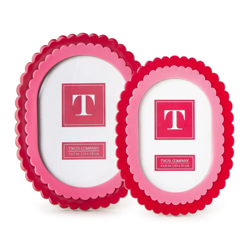 Double Scalloped Edge Pink/Dark Pink Picture Frame - Picture Frame