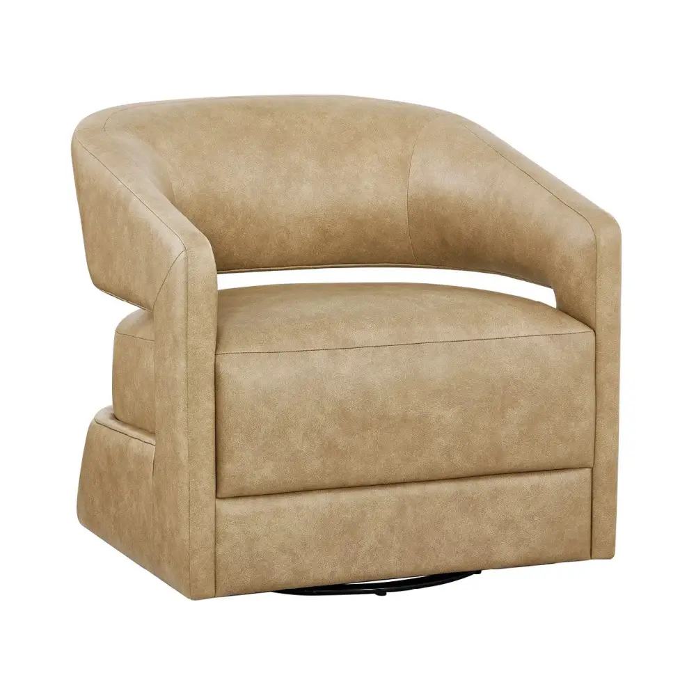 Drew Leather Swivel Chair - Leather Swivel Chair