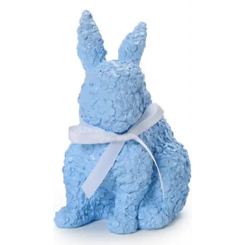 Easter Bunnies with Floral Relief Pattern - Right Blue - Easter Decor