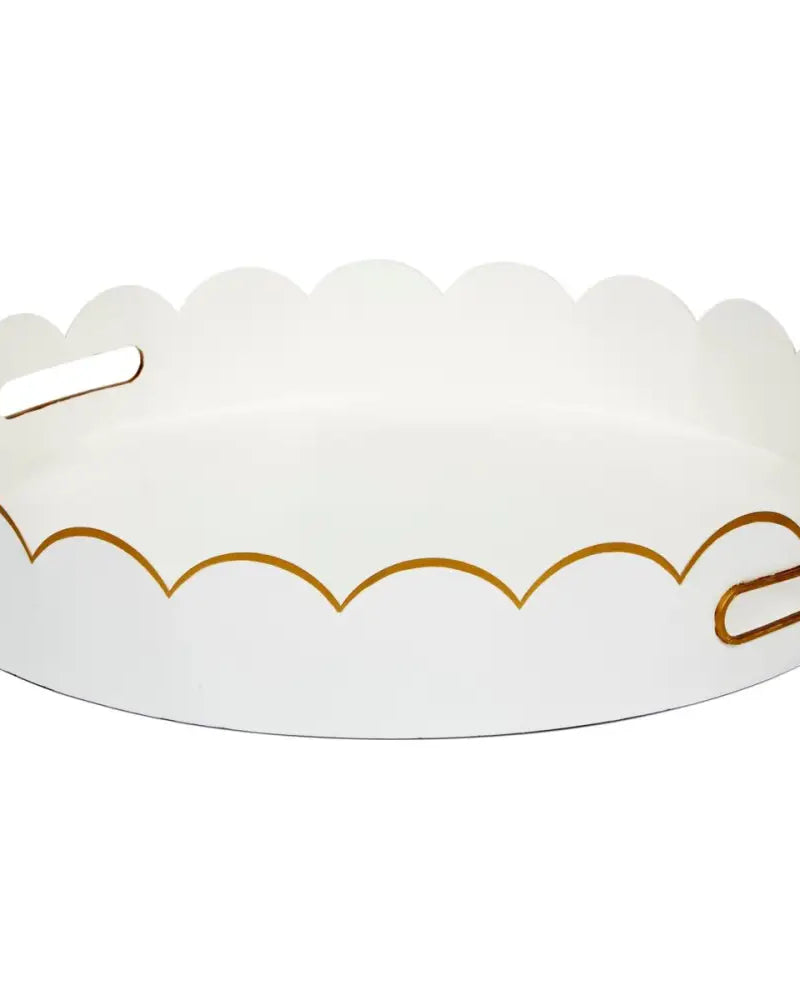 Eloise White and Gold Tray - Tray - Accessories
