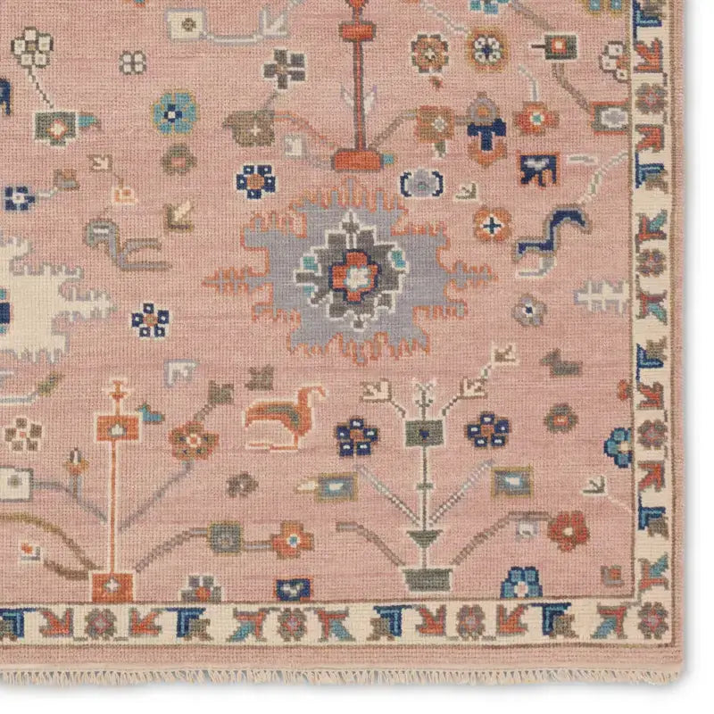 Everly Pink Hand Knotted Area Rug - Area Rug