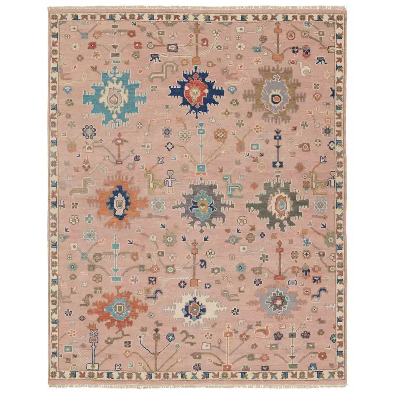 Everly Pink Hand Knotted Area Rug - Area Rug