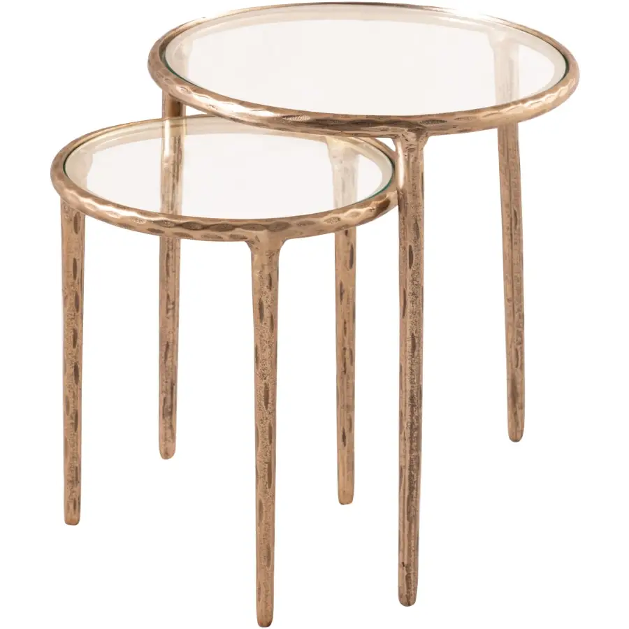 Evren Glass Round Nesting Tables - Accent Table
