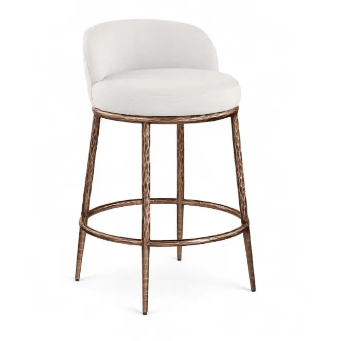 Ferro Linen Textured Performance Fabric Upholstered Counter Stool - COUNTER STOOL
