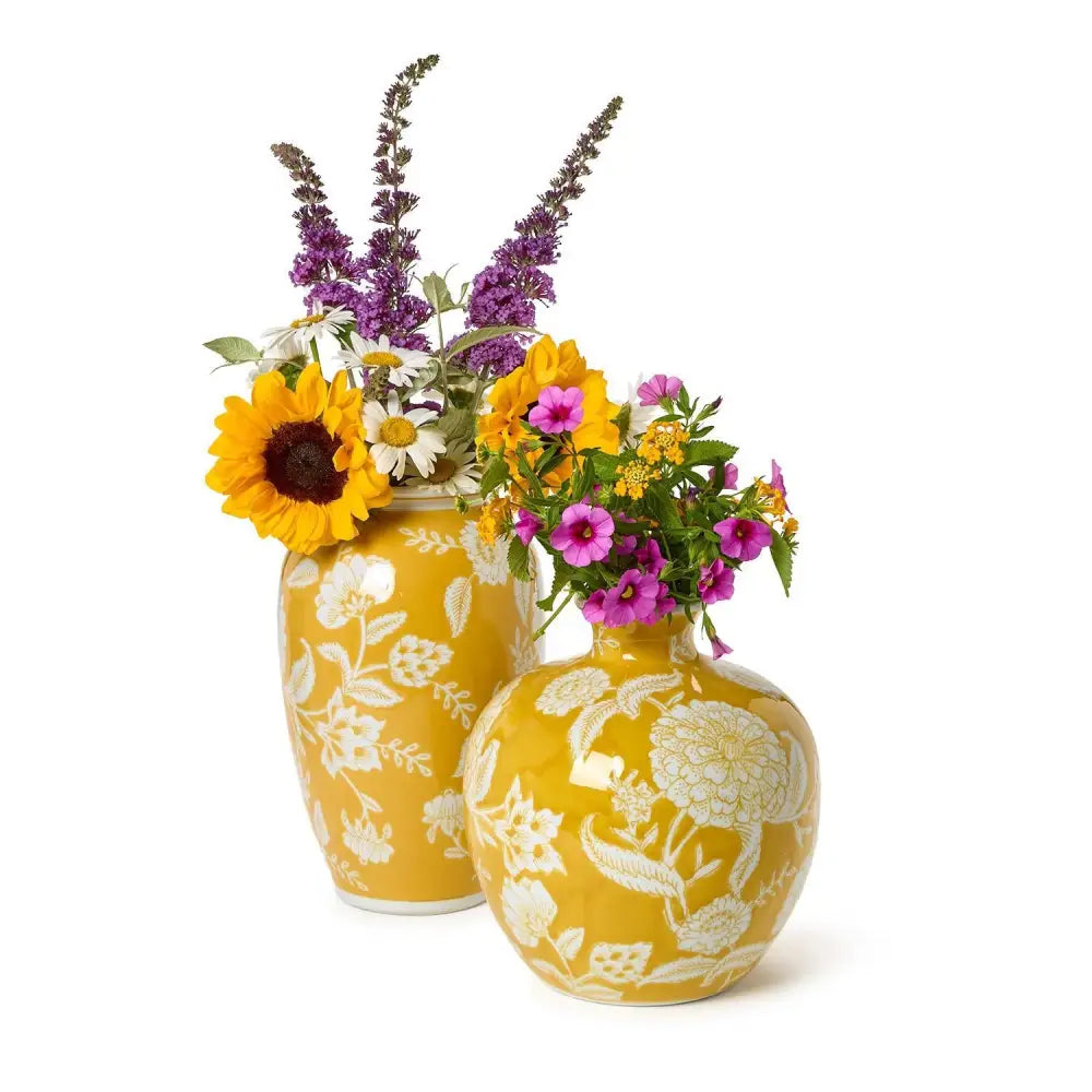 Flora and Fauna Yellow Floral Vases - Vase