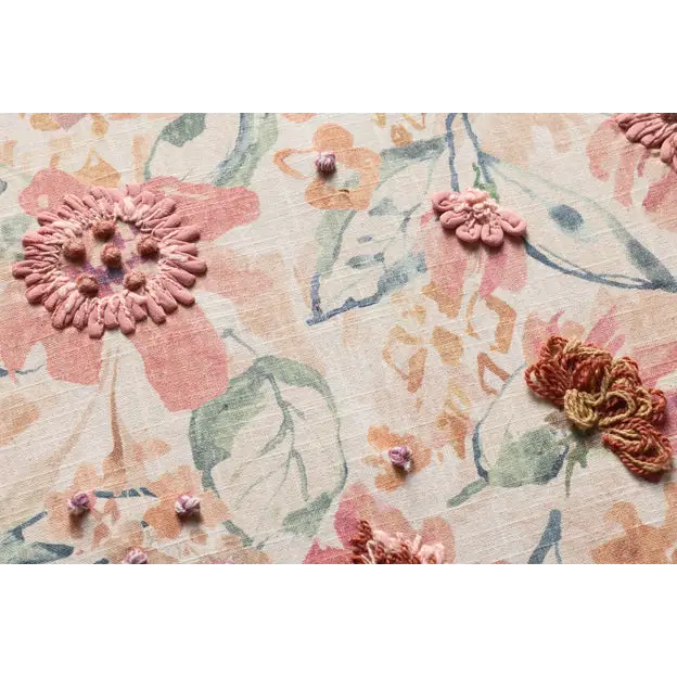 Floral Embroidered Wood Framed Print - Artwork