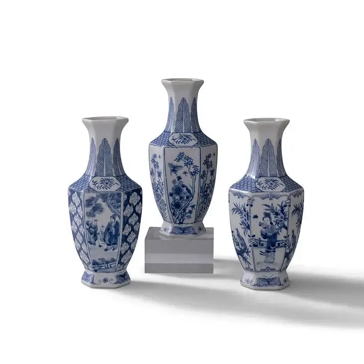 Gardens of Blue Hex Vase - VASES