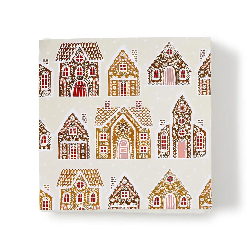 Gingerbread House 3-Ply Paper Cocktail Napkins - Christmas