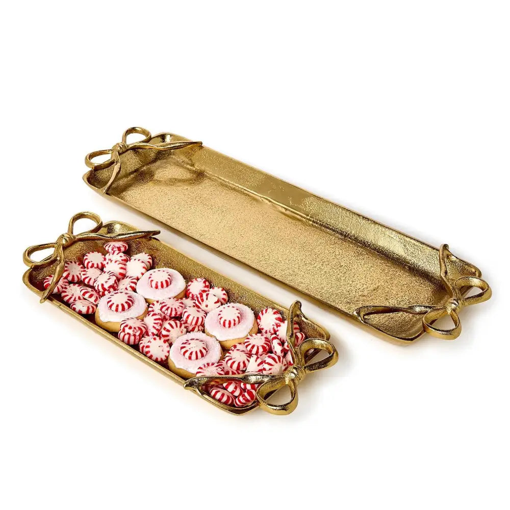 Gold Bows Set of 2 Serving Trays - Tray