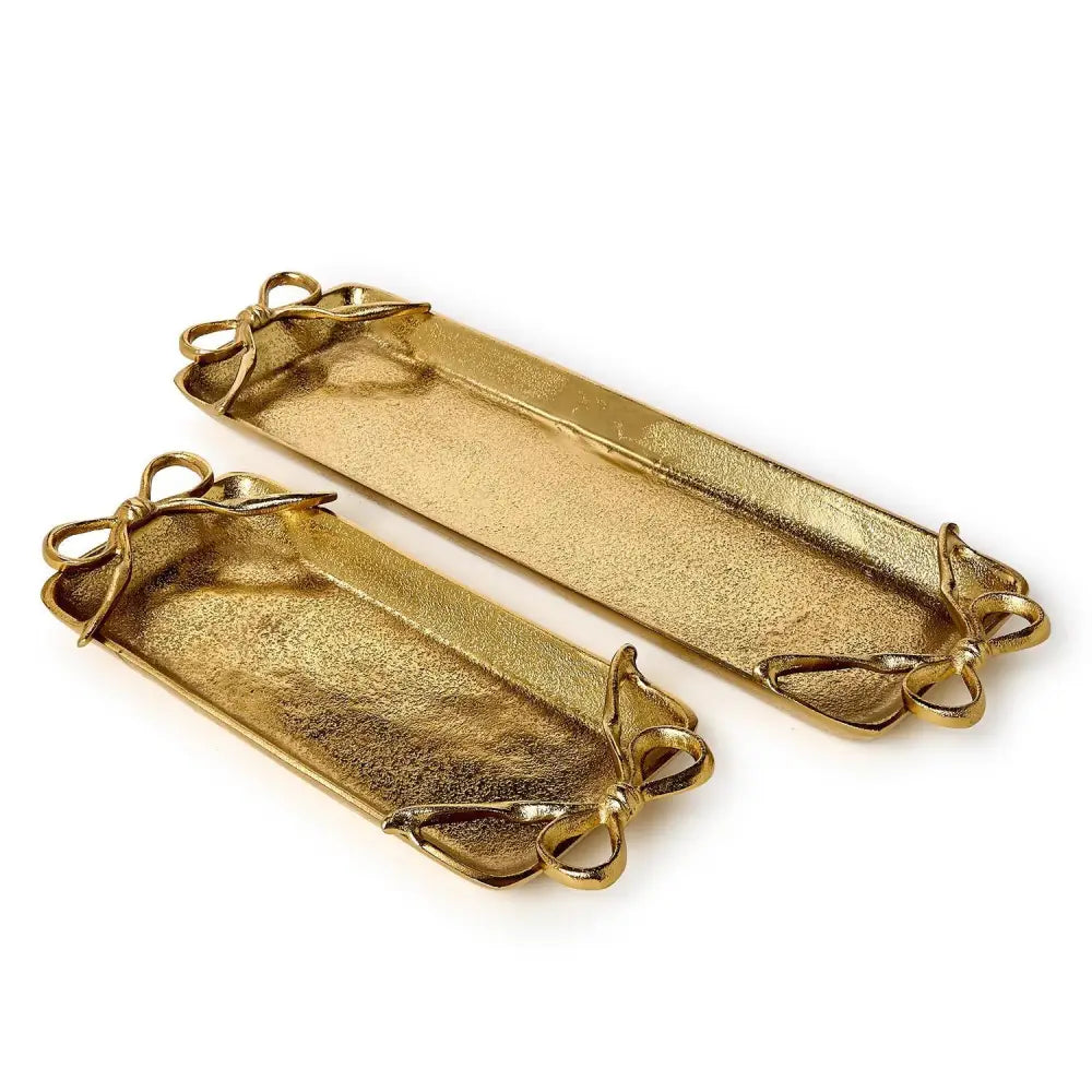Gold Bows Set of 2 Serving Trays - Tray