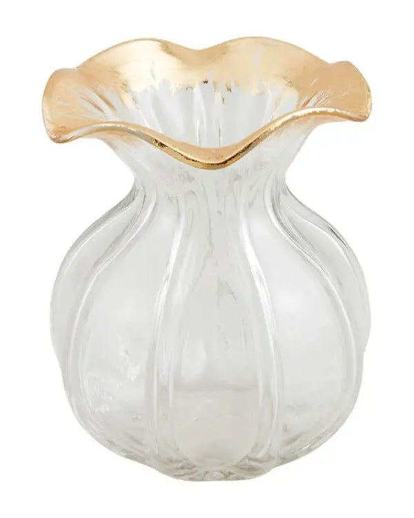 Gold Edge Ruffle Vase - Small - Vase