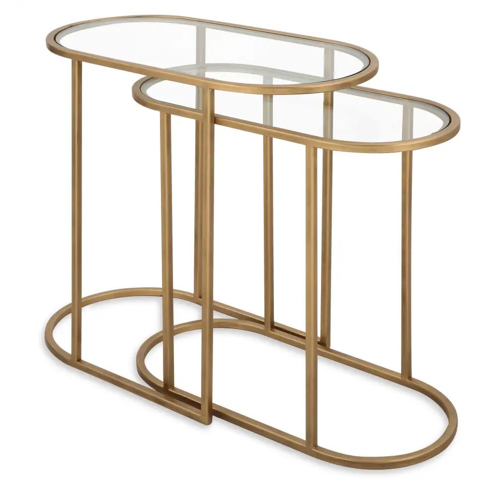 Gold Nesting Accent Table - Furniture