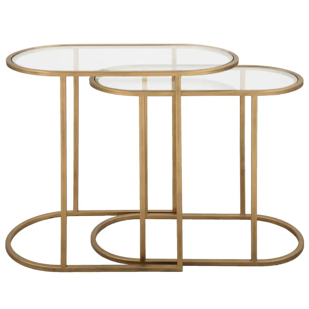 Gold Nesting Accent Table - Furniture
