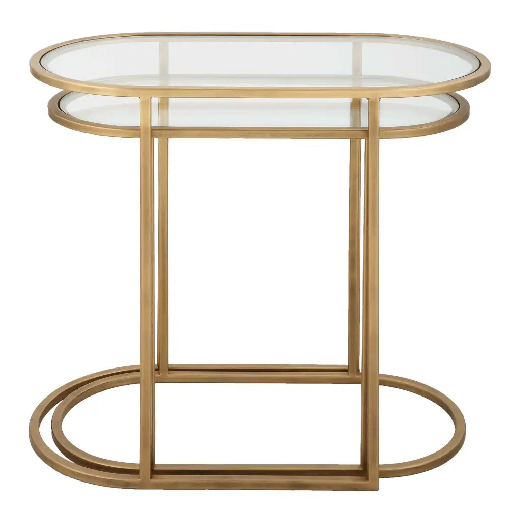 Gold Nesting Accent Table - Furniture