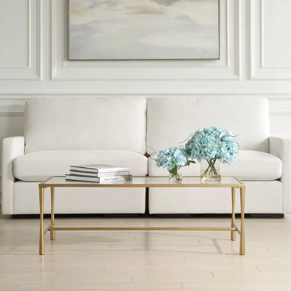 Gold Rectangle Coffee Table - Coffee Table