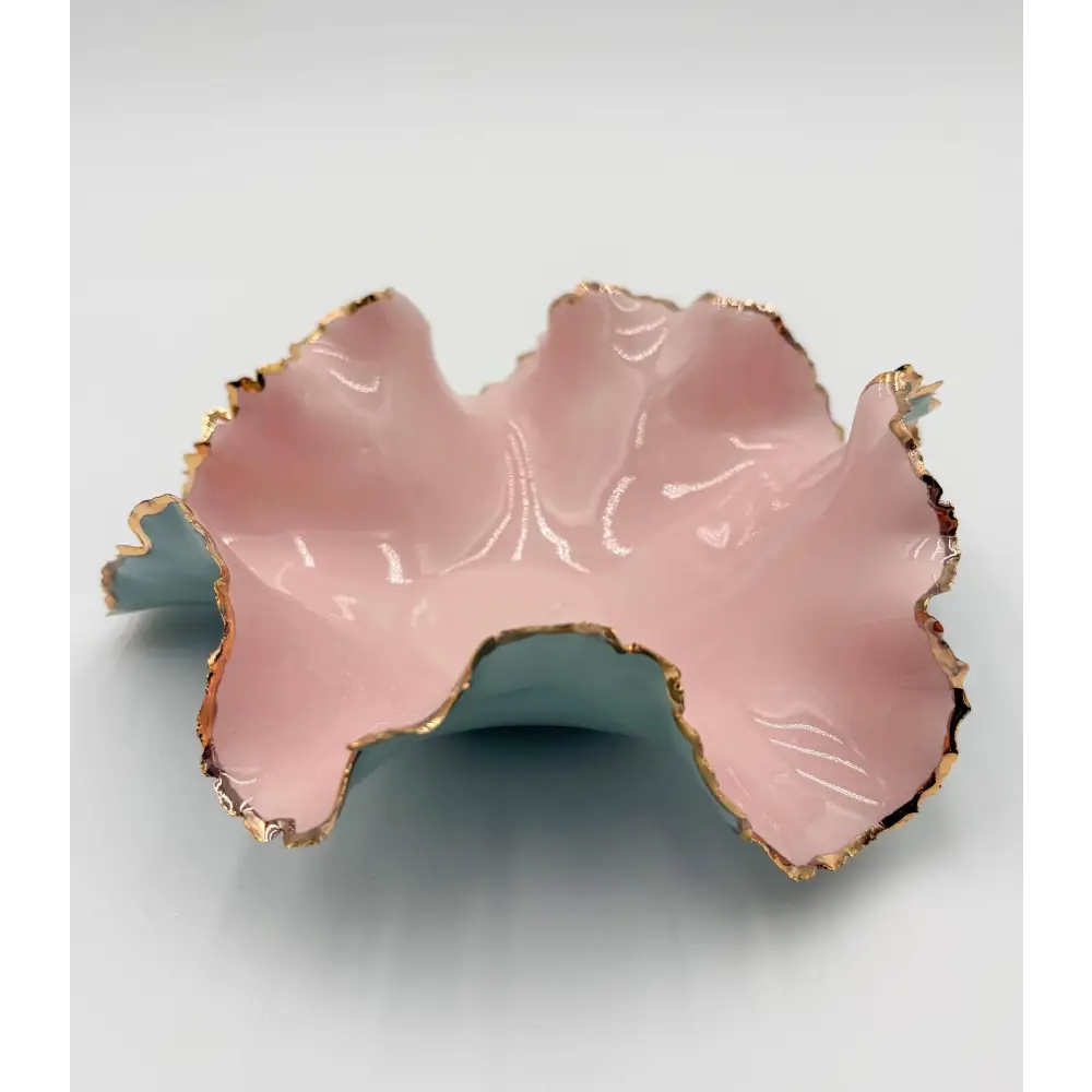 Gold Rim Blossom Bowl - Pottery Bowl