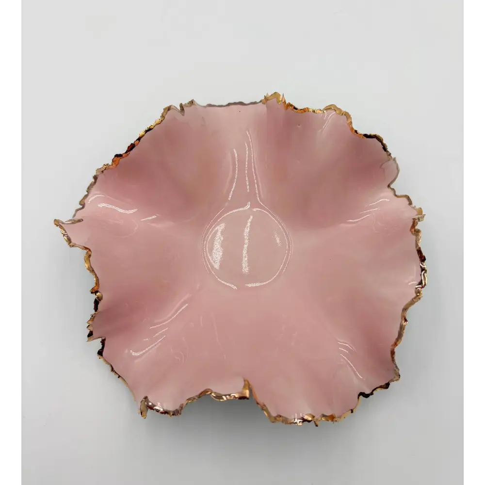 Gold Rim Blossom Bowl - Pottery Bowl