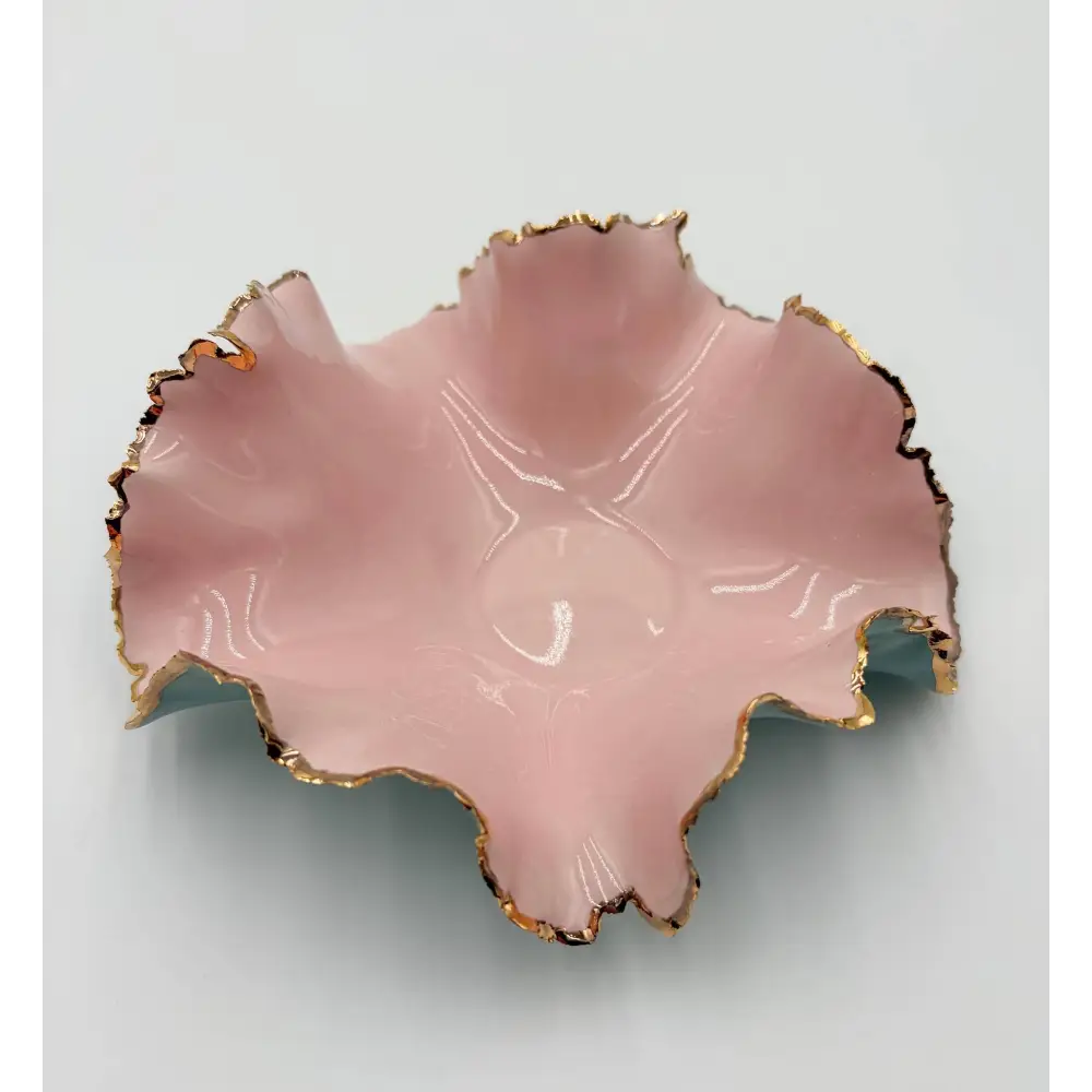 Gold Rim Blossom Bowl - Pottery Bowl