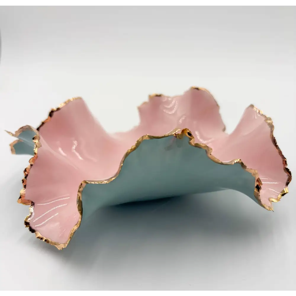 Gold Rim Blossom Bowl - Pottery Bowl