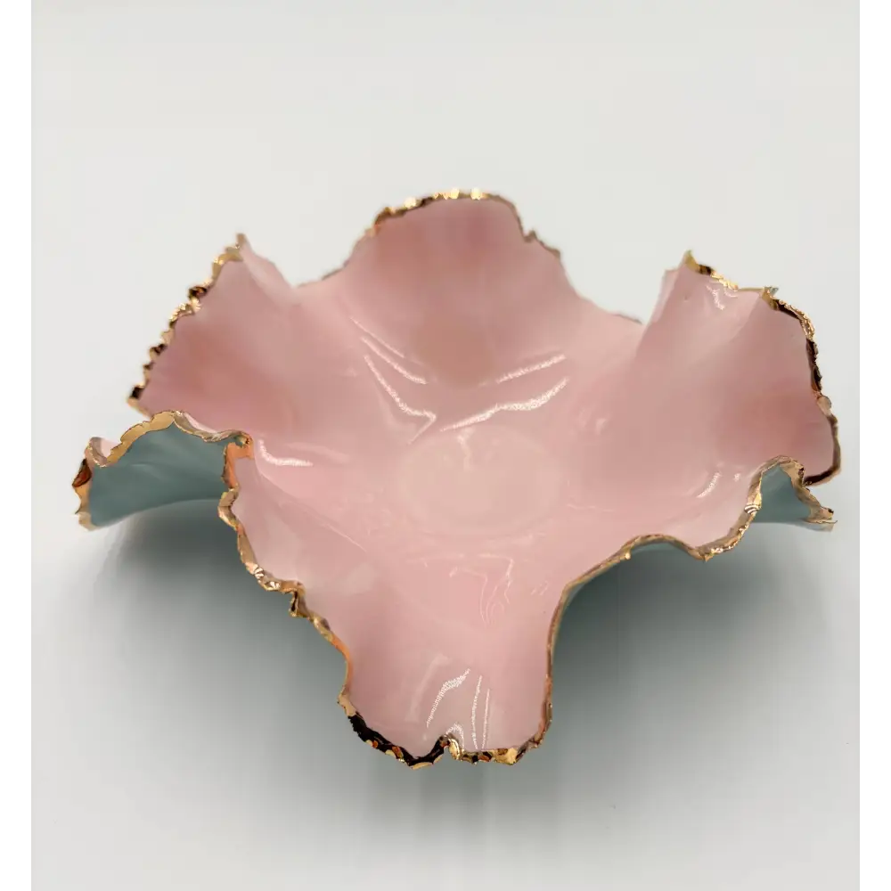 Gold Rim Blossom Bowl - Pottery Bowl