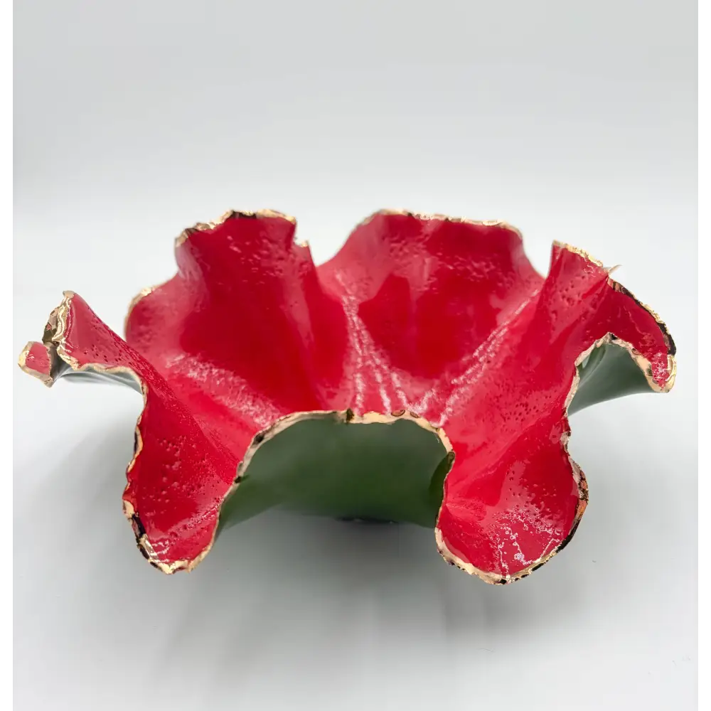 Gold Rim Holiday Blossom Bowl