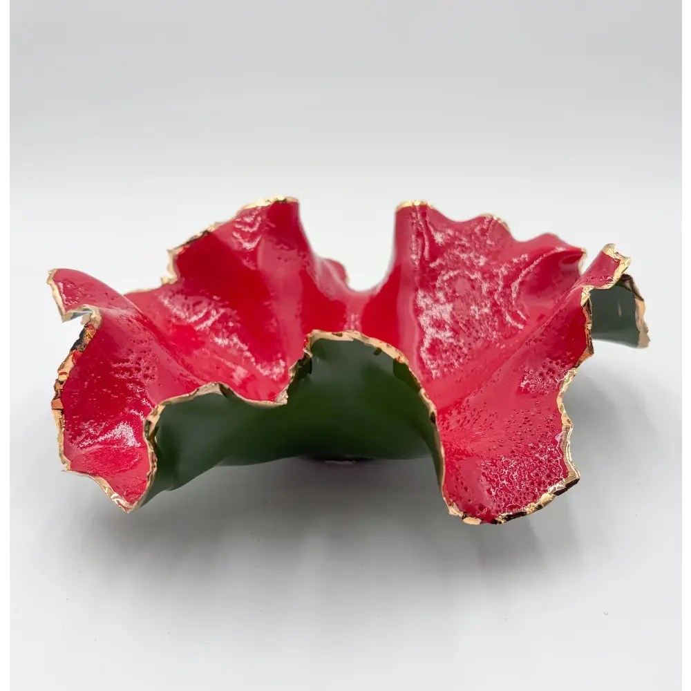 Gold Rim Holiday Blossom Bowl